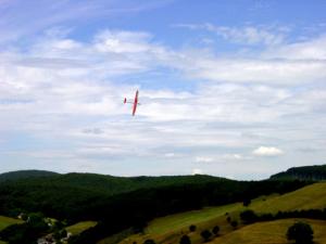 2001 - MFK-Klubbewerb F3F-Hangfliegen am 8.7.2001. Flug eines Modells von Herrn Scharf.