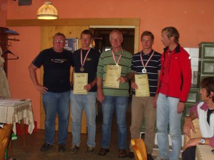 Staatsmeisterschaft F3F am Stuhleck - Manfred Dittmayer, 2. Philipp Stary, 1. Franz Prasch, 3. David Stary u. Kurt Planitzer  