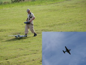 14.8.2011 50 Jahre MFK-B - Flugvorführung - B-25 Mitchell Elektro